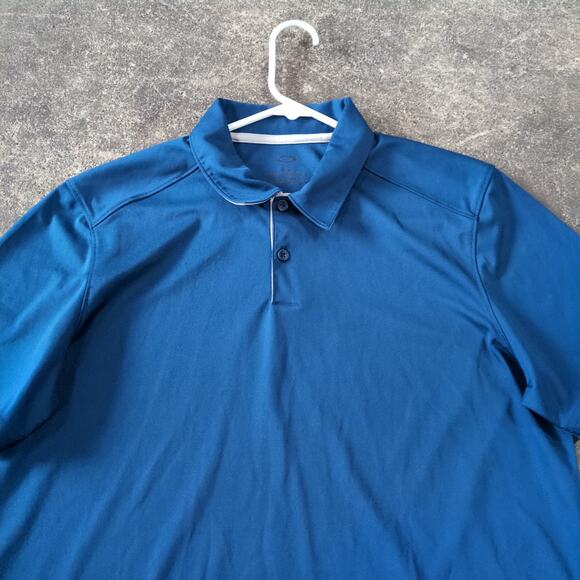 Oakley Polo Shirt Mens M Blue Collared Shirt 1/4 Button Retro Y2K Athleisure - Picture 2 of 7